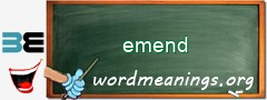 WordMeaning blackboard for emend